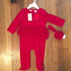 9-12 months Holiday outfit with headband